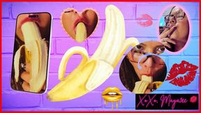 BBW Goddess: Juicy Red Lips ASMR Banana Blowjob – 4K