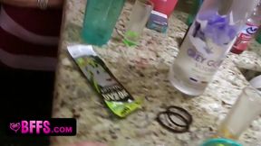 Lascivious ladies with loose morals sucking &amp; fucking during real bachelorette party