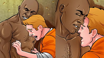 Amateur stud gets double blowjob and anal from cartoon characters