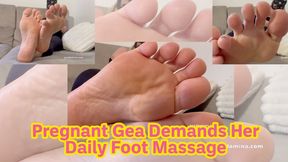 Pregnant Gea Demands Her Daily Foot Massage (SUB ENG)