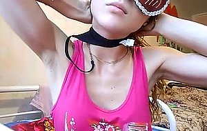 The girl in the mask and her neck