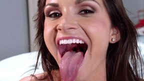 Ashley Sinclair takes nice load into her mouth and swallows