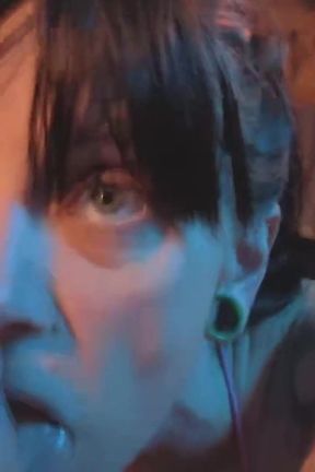 Gamer Girl in Fishnets Gets on Her Knees