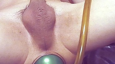 The Glass disappeared up my wrecked Ass and made me cum