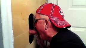 Two horny buddies get a fantastic glory hole suck off