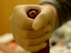 Nurse Handjob with wet latex gloves