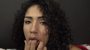 Teen shemale masturbates and cums