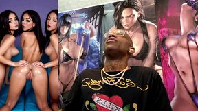 cock teasing horny teen girls shaking their tasty wet ass for you, ai generated