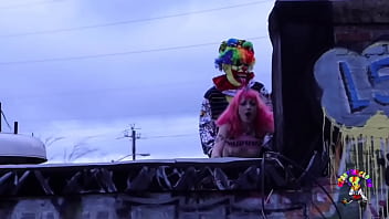 Fucking this gothic chick on the roof