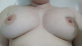 amateur hot babe plays with her young tits and hard nipples - awesome solo masturbation