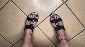 Toe Wiggling In Blingy Sandals