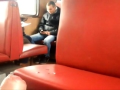 Big cum in train