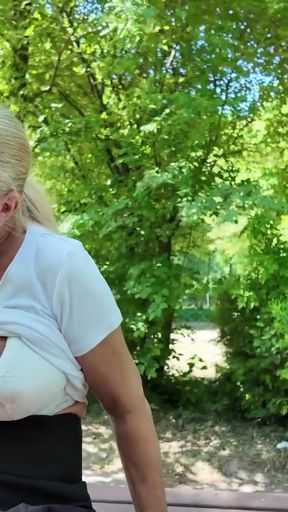 Public AO stranger fuck with creampie and muzzle at a rest area! Full Movie   Clip 3