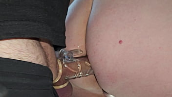 30 cm huge and fat dick. he fills her entire pussy and moves her organs. Her mouth is tied so she can&#039_t scream