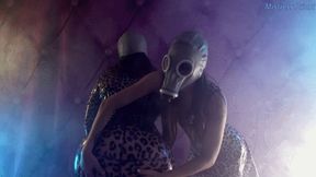 Latex and gasmask asmr lesbian fun (720p)