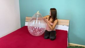 riding and inflating a clear Q24 *just married* with an unexpected pop