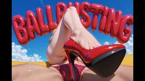 BALLBUSTING - Tied to Chair With Legs Spread, Light Kicks Building to Sharp Ones on Balls While Stroking You Then Crushing Your Nuts While You Cum (Erotic Audio)