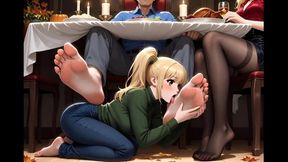 Male Feet Confessions #12B: Secret Submission Under the Table (Animated)