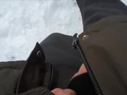 Flashing Cock Over a Busy Highway (Didn't Notice the Cop Car Until After!)