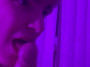 I tickle frenulum with my tongue and do blowjob, cum in my mouth a lot of cum and moans. ASMR