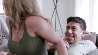 Innocent game for stepmom ends on a dick