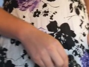 CD in floral dress Lingerie and shiny fetish Latex mask wearing makeup  having fun