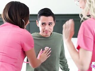 "Play Doctor With Us, Drain Your Full Balls On Our Faces" - Rissa May Jill Kassidy 3some Facial