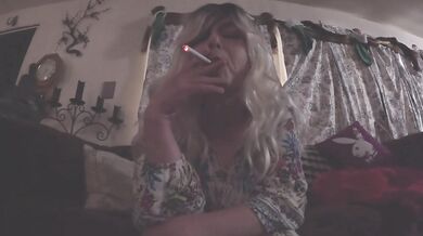 Cheryl's Smoke Break Thinking About Your Cock