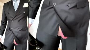 Suited Businessman Jerking off