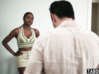 Black stepdaughter Destiny Mira gives her perv stepfather what this chab craves