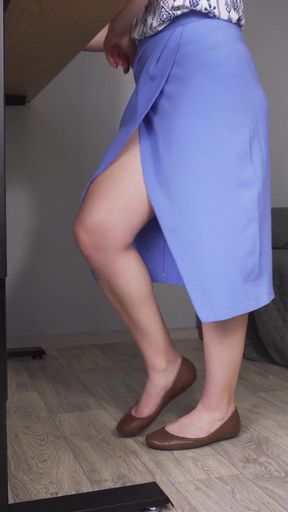 Watching Coworkers Legs In Slit Skirt   Clip 2