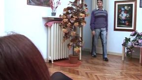 Shy boy finds out the hot pussy of a dirty mature