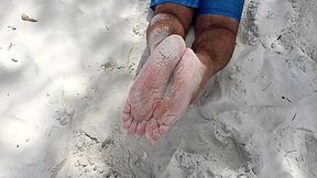 Public Beach Footjob Pov - Imagine Your Dick In Between My Male Soles And Feet - Manlyfoot Roadtrip