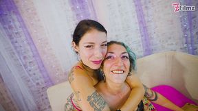 fuck this doodles! super sloooppy ink3some with this monster of sex! edone and nemesi have a lot of fun on this strage cock! fuckingfreaks!