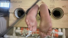 Slap and Tickle - bastinado and tickling big size 13 wide feet