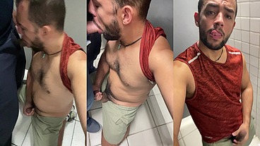 orgia de sexo gay latino só desconhecidos, sem camisinha no banheiro da Rodoviária. - Ep01