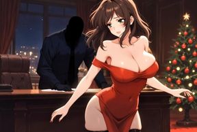 Boss Tied & Spanked Me on Christmas Eve While Hubby - Hotwife's Naughty Office Confession