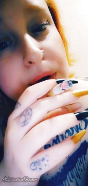 Smoking fetish and long nails  NO AUDIO