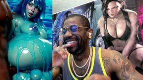 ebony transgender anal fucks a big breast trans slime girl, ai generated