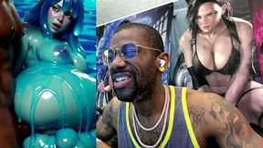 ebony transgender anal fucks a big breast trans slime girl, ai generated