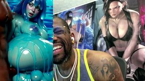 ebony transgender anal fucks a big breast trans slime girl, ai generated