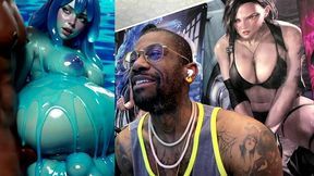 ebony transgender anal fucks a big breast trans slime girl, ai generated