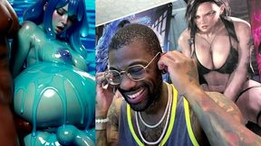 ebony transgender anal fucks a big breast trans slime girl, ai generated