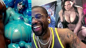 ebony transgender anal fucks a big breast trans slime girl, ai generated