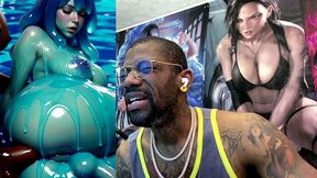 ebony transgender anal fucks a big breast trans slime girl, ai generated