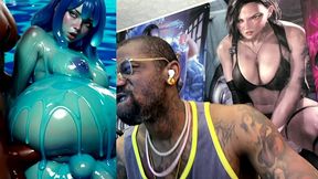 ebony transgender anal fucks a big breast trans slime girl, ai generated