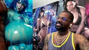 ebony transgender anal fucks a big breast trans slime girl, ai generated
