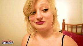 Busty blonde Faiths Hope deep throats big cock and gets banged