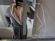 Undressing in the bathroom mirror