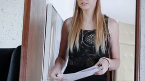 Blonde hottie gets rough ravaged at interview
